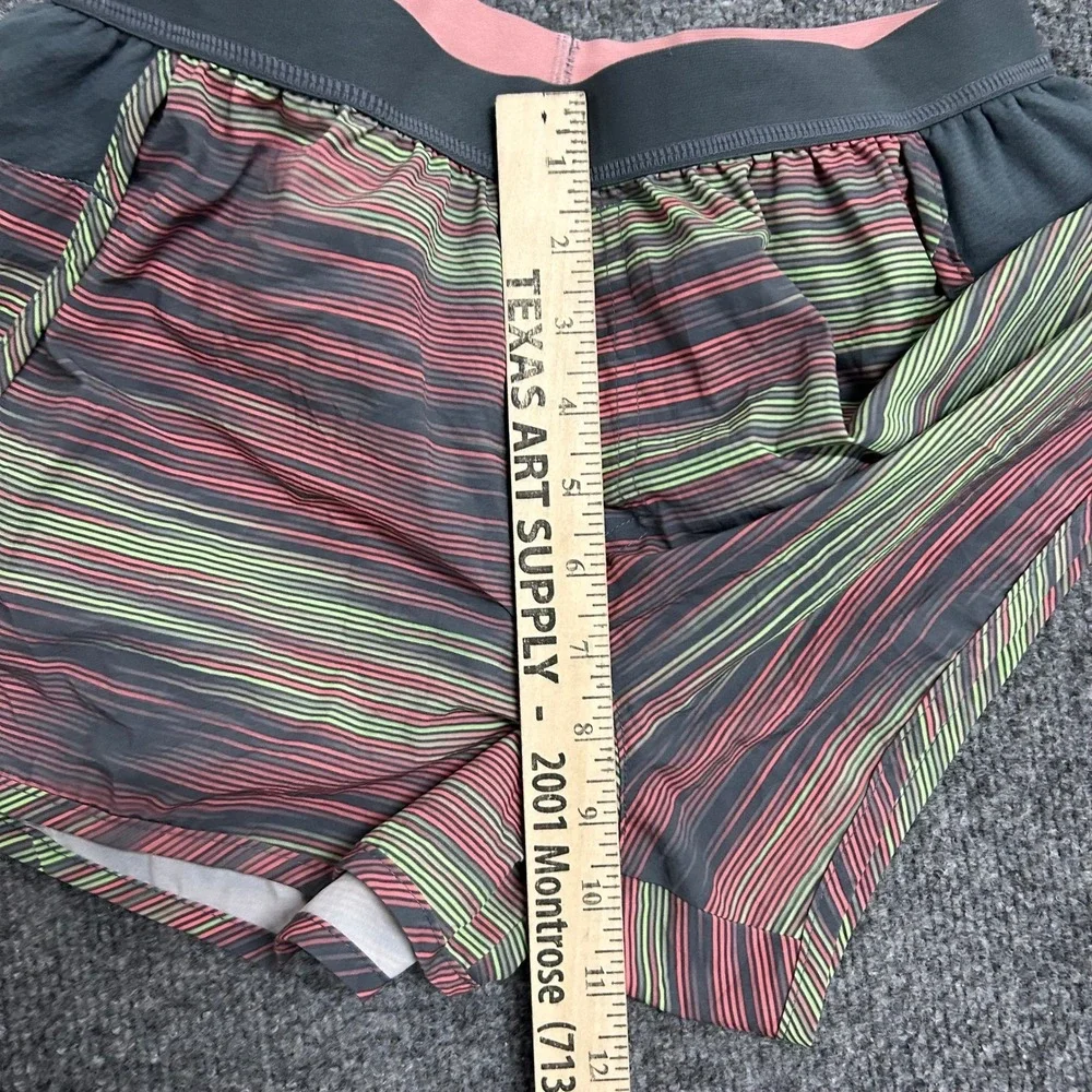 Puma Shorts Womens Size M Gray Pink Striped Athletic Running Gym Workout DryCell